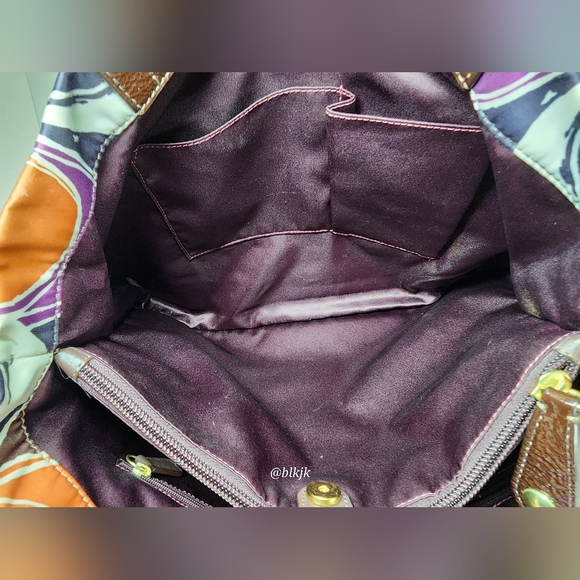 Coach Ashley Satin And Leather Satchel *Cream/Multi* EUC - Picture 13 of 16